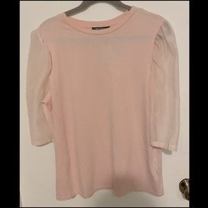 Women’s Suzy Shier Short Sleeve Blouse with Sheers Sleeves